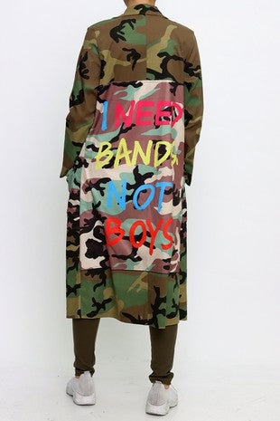 I NEED BANDS NOT BOYS CAMO JACKET