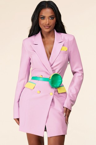 Color Block Blazer Dress