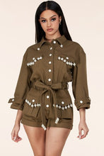 Load image into Gallery viewer, Army Brat Romper
