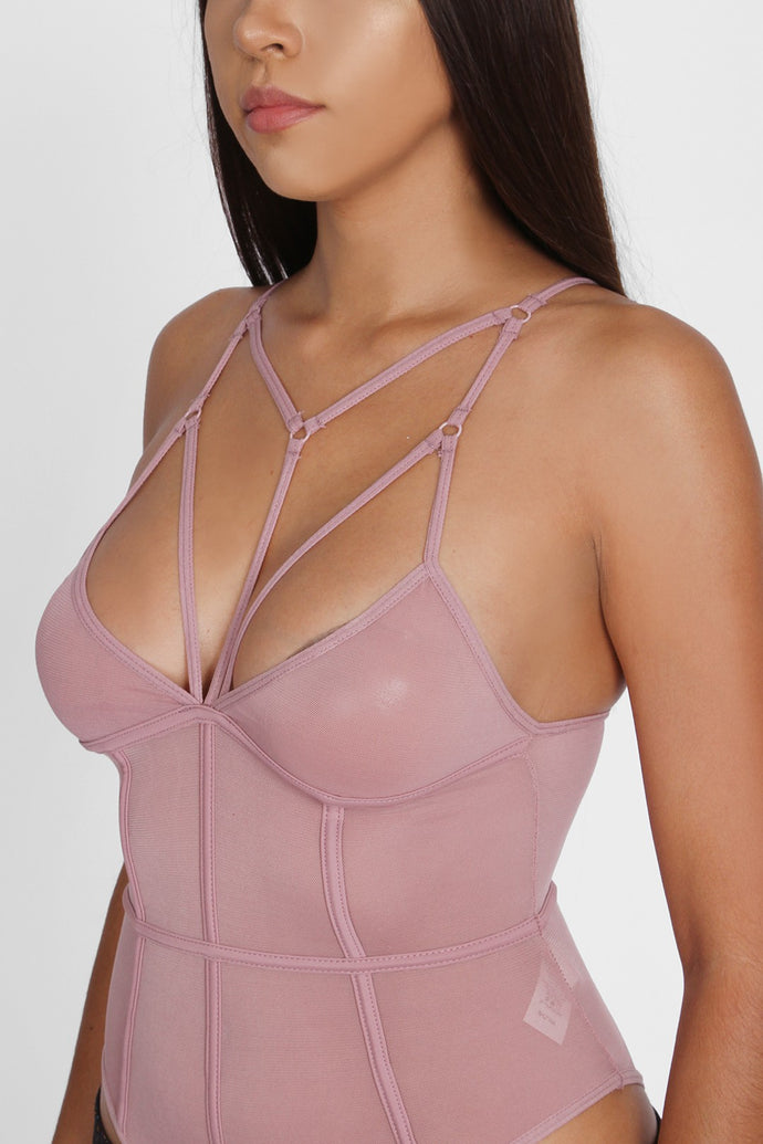 MAUVE MESH BODYSUIT