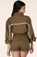 Load image into Gallery viewer, Army Brat Romper
